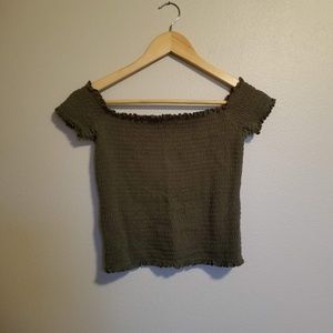 Hollister Smocked Off-The-Shoulder Crop Top